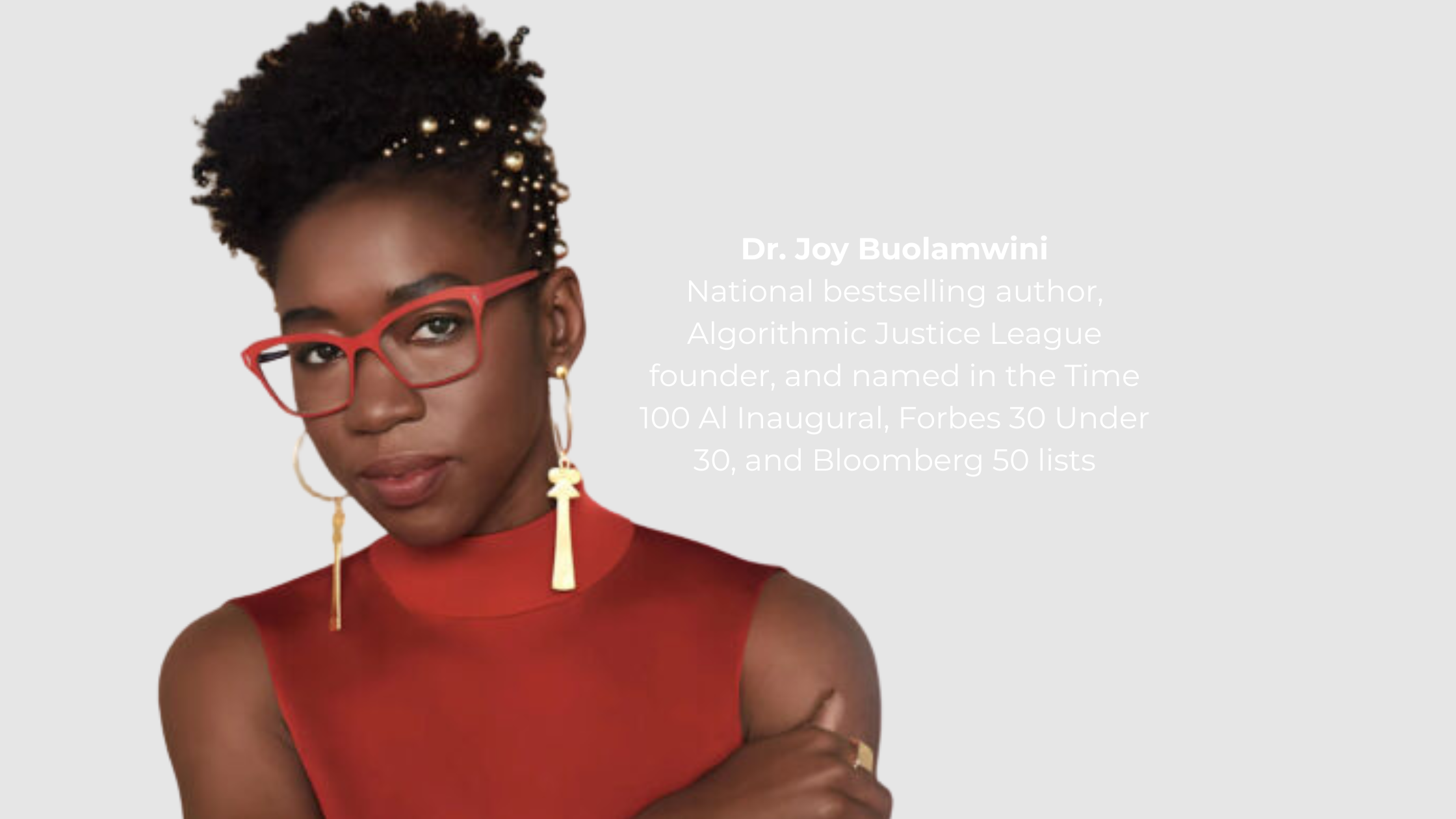 Dr Joy Buolamwini with Talkbox Porductions